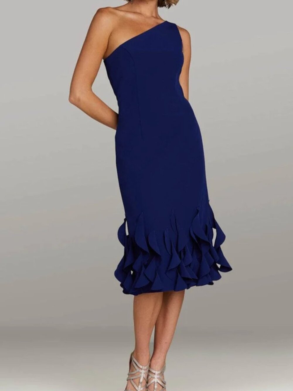 SALE NWT Gia Franco 12425 One Shoulder Cocktail Dress Cobalt Size 18